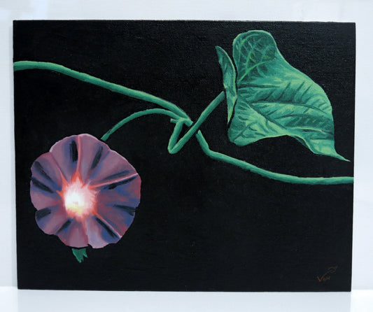 8 x 10 Morning Glory Painting Morning Glory Vine Flower Art